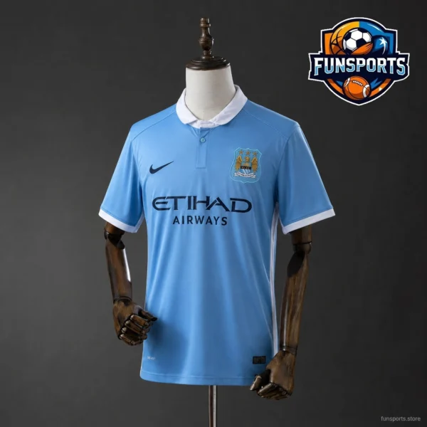 2015/16 Manchester City Home Shirt – Polyester Moisture-Wicking Jersey