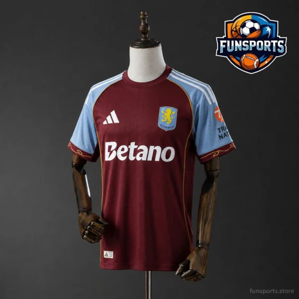 Vintage Claret & Blue Polyester Moisture-Wicking Jersey 2025-26