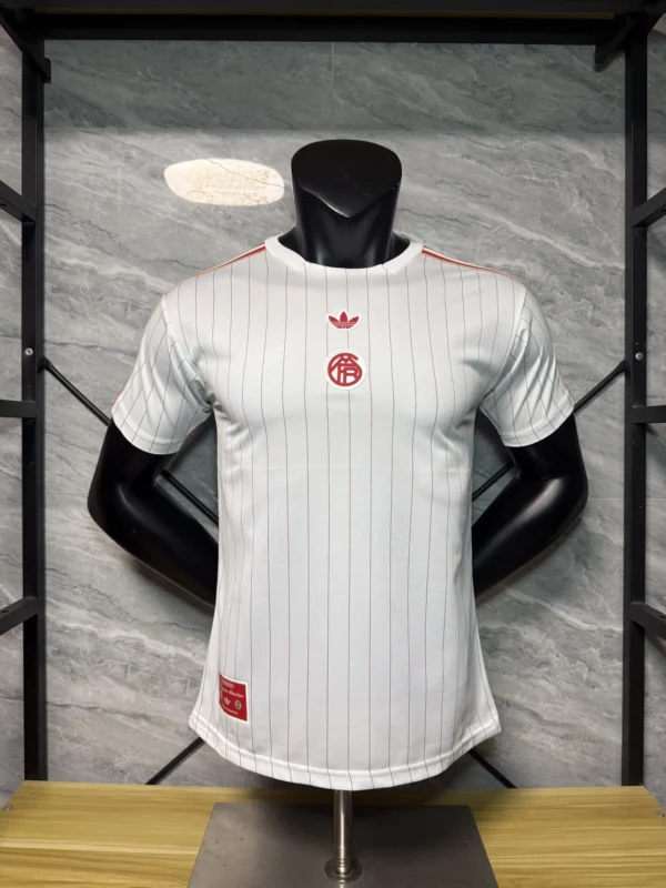2025/26 Bayern Munich White Retro Edition Heat Pressed Jersey