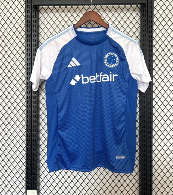 2025/26 Cruzeiro Home Sublimated Soccer Jersey Matchday Fan Kit