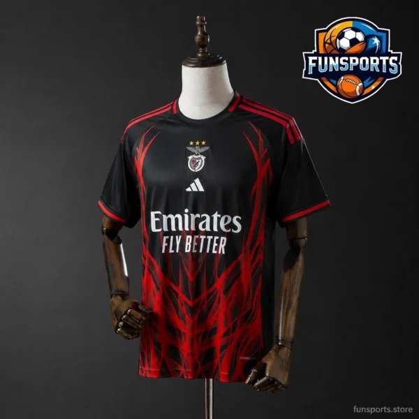 2025-26 Benfica Black Collab Edition Heat Pressed Jersey