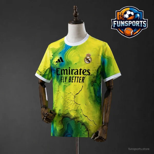 2025-26 Real Madrid Training Yellow vs Classic Kit: 5-a-side football jersey