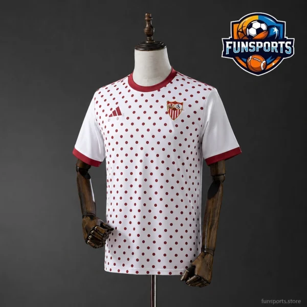 Sevilla 2025/26 White Kit – 180gsm Football Jersey for True Fans