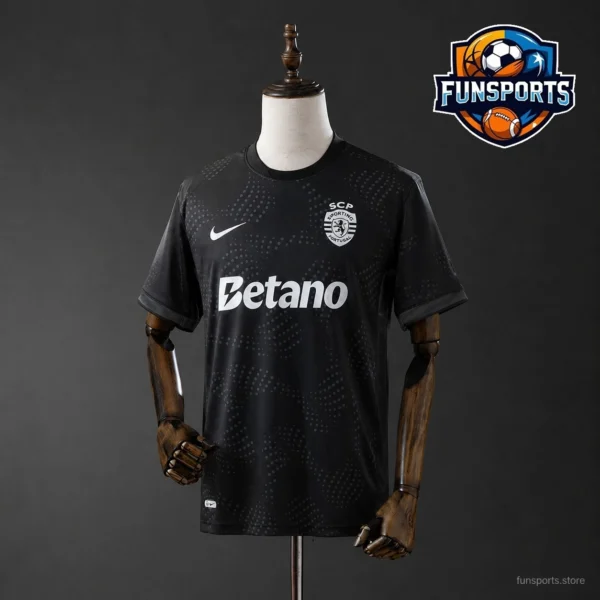 Sporting Lisboa 2025-26 Away Black Fan Version Football Shirt