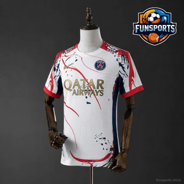 PSG 2026-27 Training White: 180gsm Football Jersey Alternative to Nike Replica